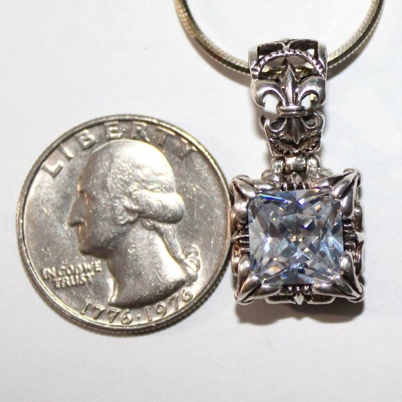 Sterling Silver Cubic Zirconia Snake Chain Necklace 12 Grams - Picture 3 of 7